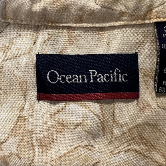 Ocean Pacific Men's Shirt Button Down Palm Trees Floral 3X Short Sleeve - Picture 3 of 8